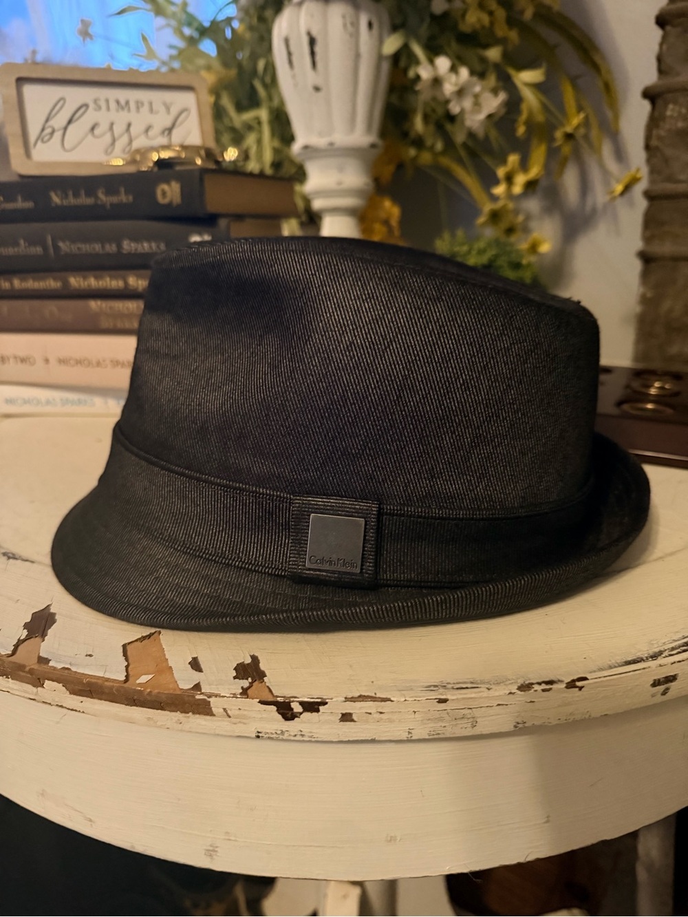 Calvin Klein Black Fedora Trilby Hat Men’s Lightweight Dress Casual Hat